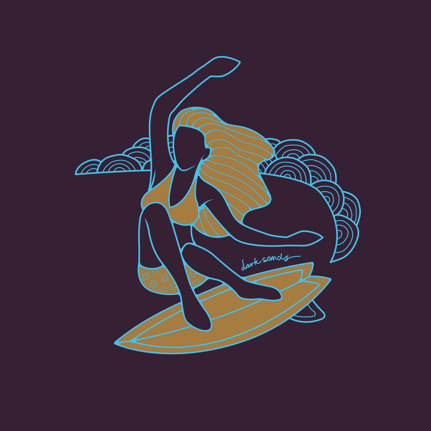 CLASSIC TEE - CARVE PRINT - DARK PURPLE