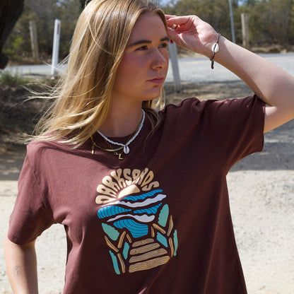 CLASSIC TEE - SUNRISE PRINT - CHESTNUT