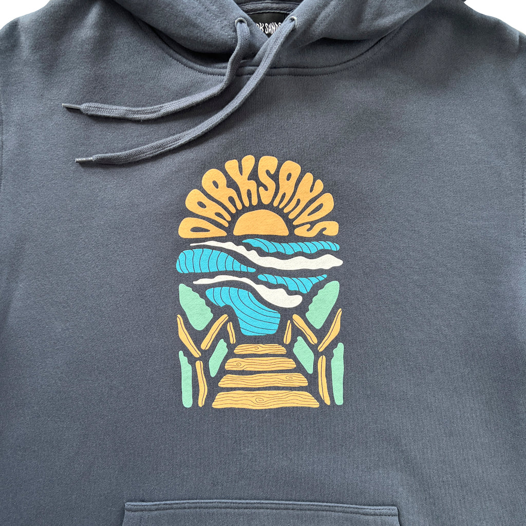HEAVY HOODIE - SUNRISE PRINT - SLATE BLUE