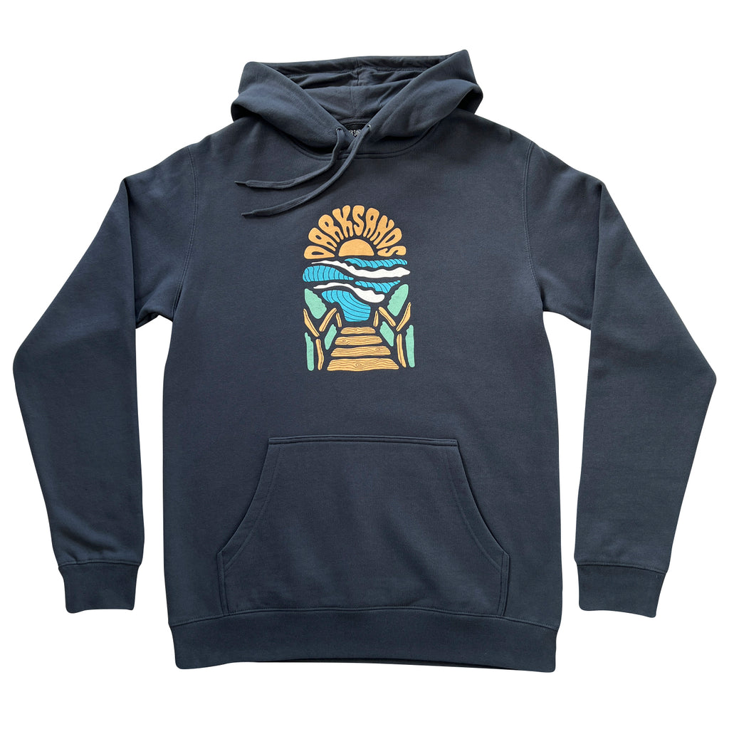 HEAVY HOODIE - SUNRISE PRINT - SLATE BLUE