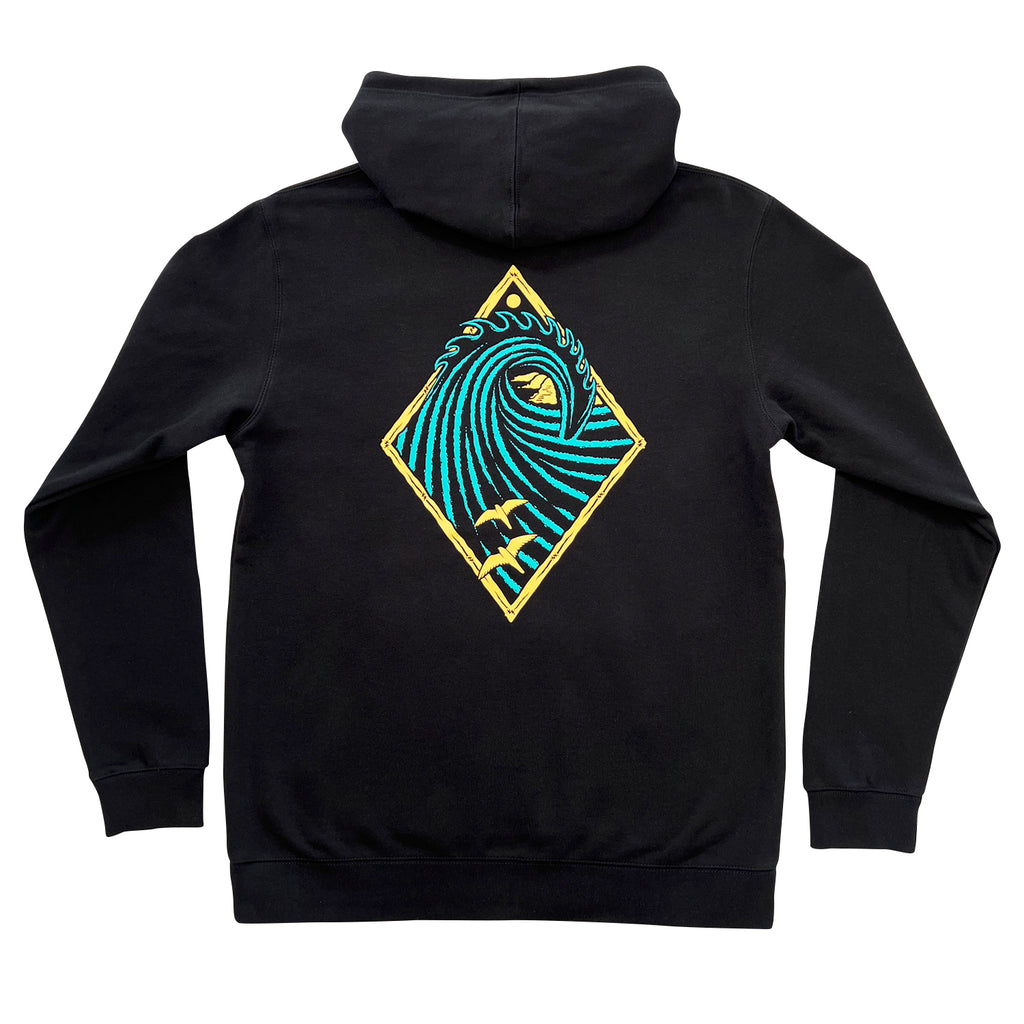 HEAVY HOODIE - PEAK PRINT - BLACK