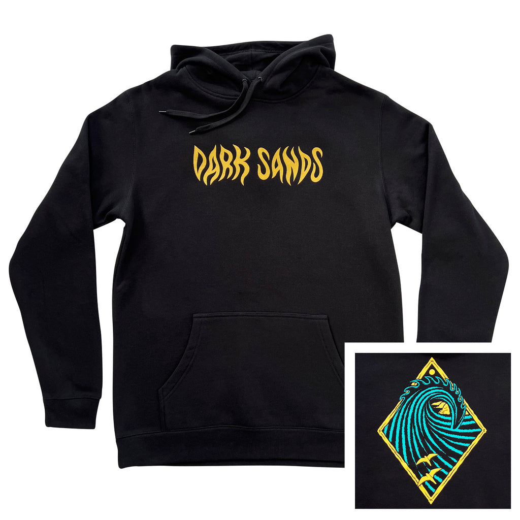 HEAVY HOODIE - PEAK PRINT - BLACK