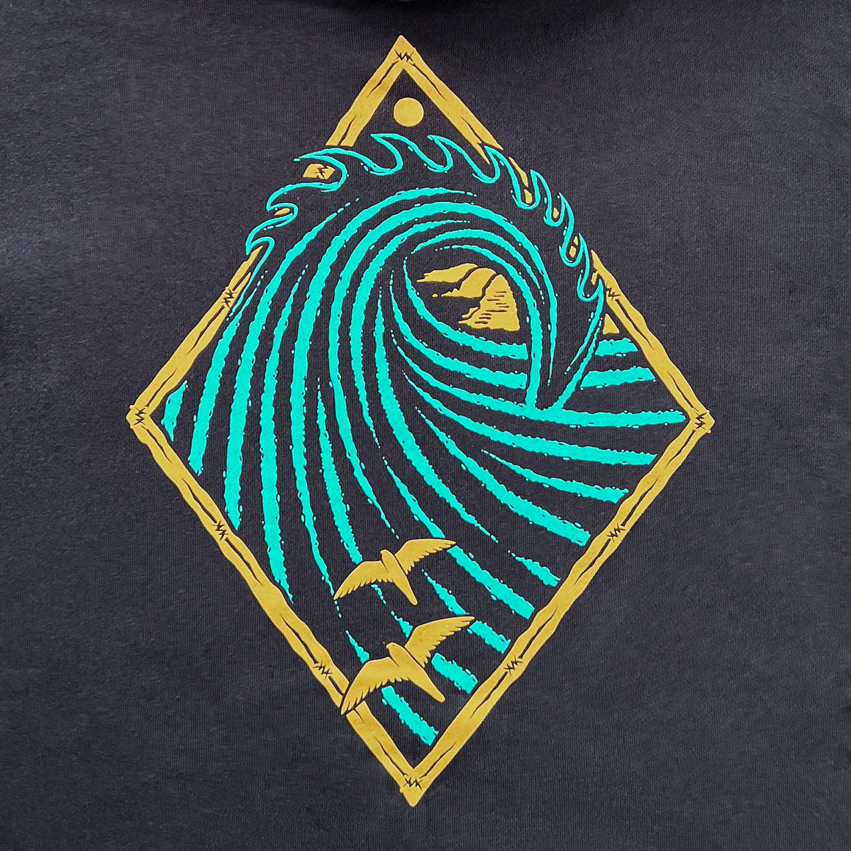 HEAVY HOODIE - PEAK PRINT - DARK NAVY
