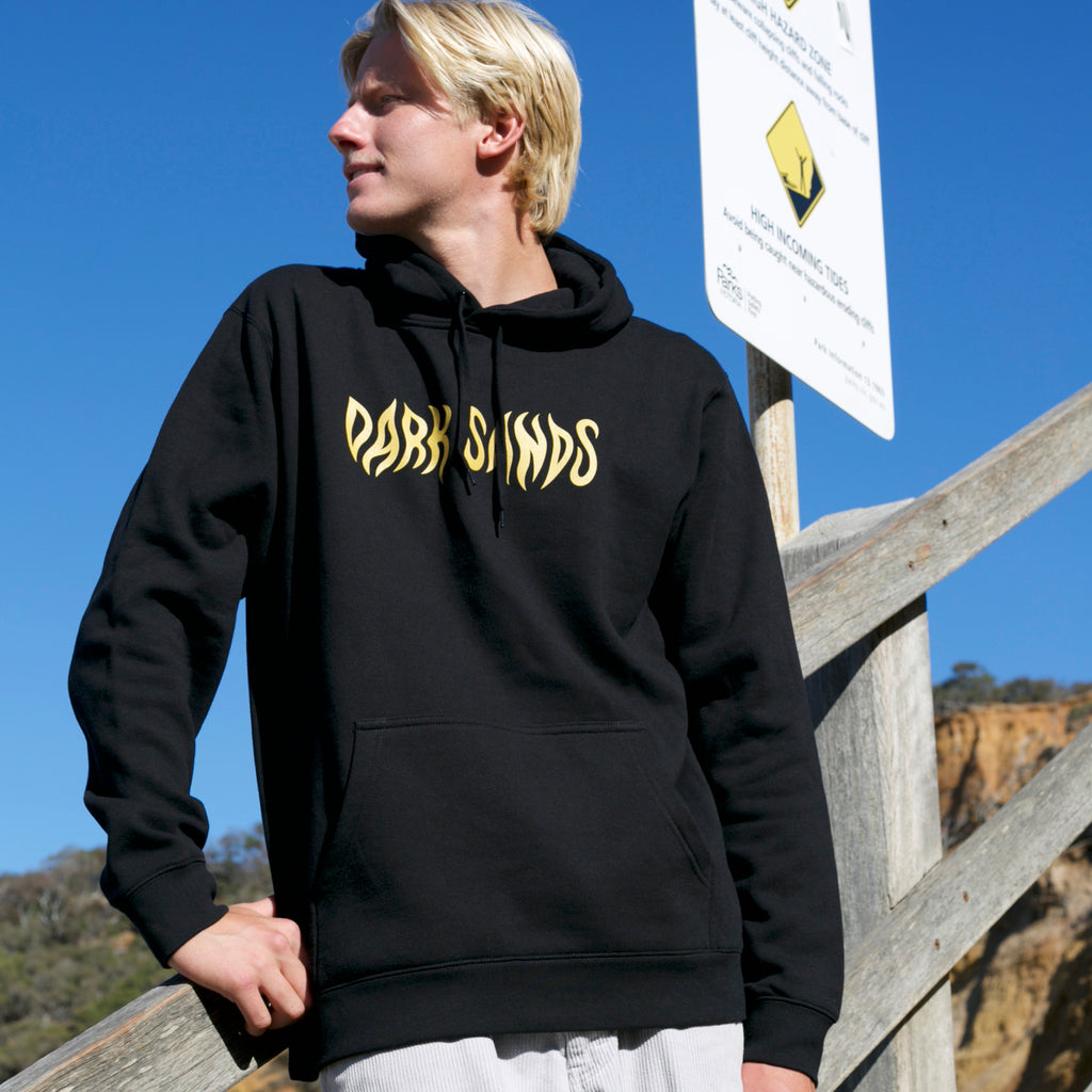 HEAVY HOODIE - PEAK PRINT - BLACK
