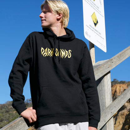 HEAVY HOODIE - PEAK PRINT - BLACK