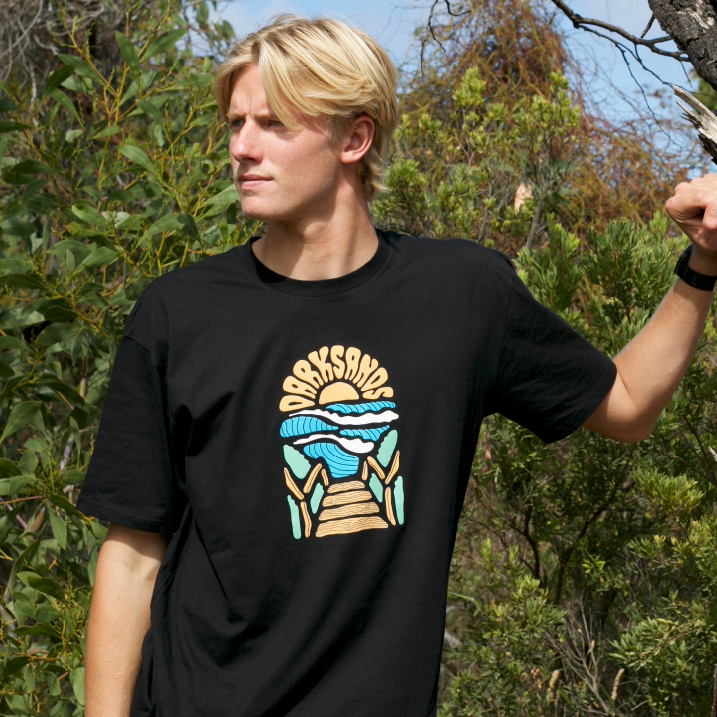 CLASSIC TEE - SUNRISE PRINT - BLACK